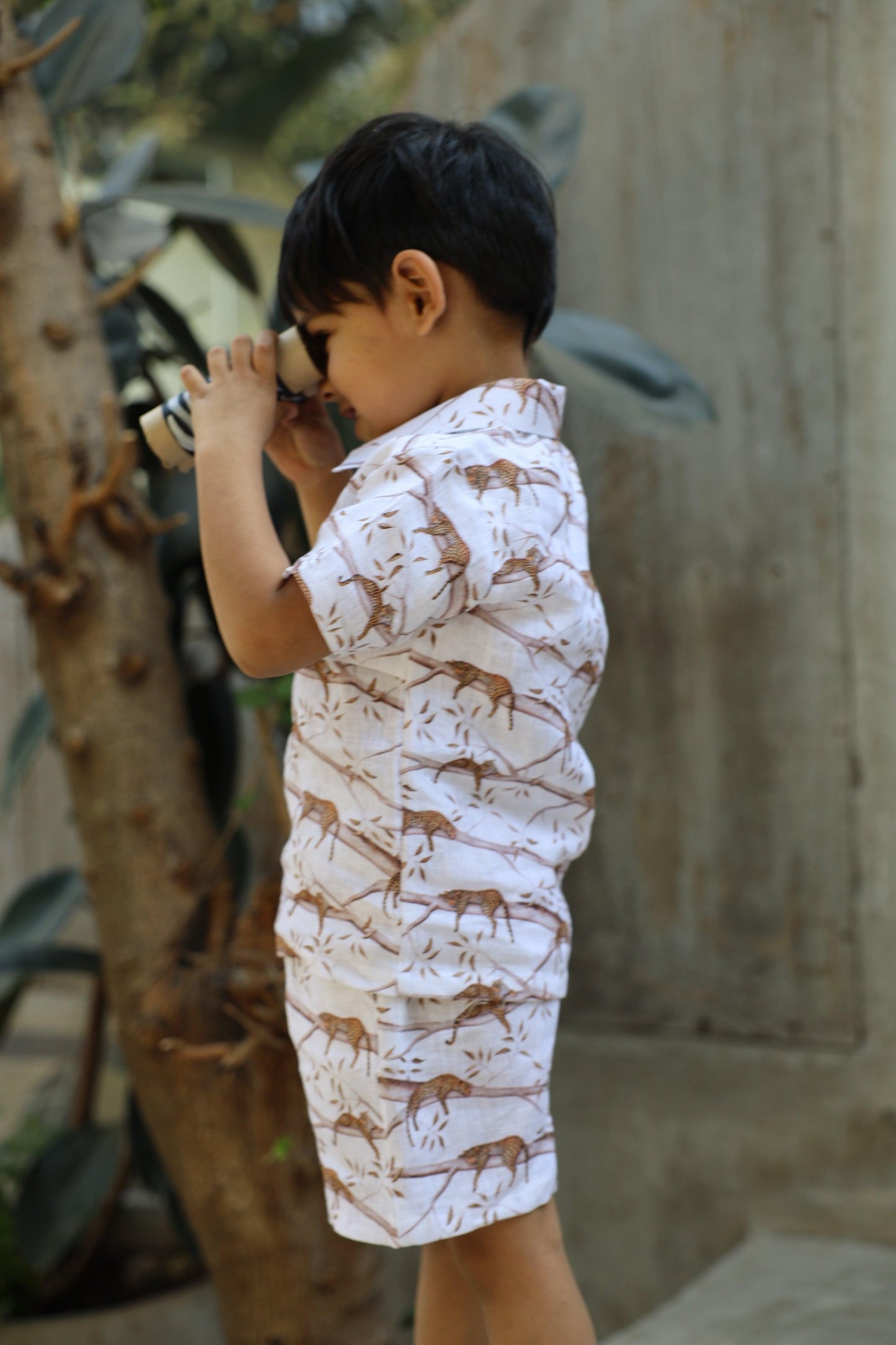 The Mystic Felines Print Pure Linen Coord Set