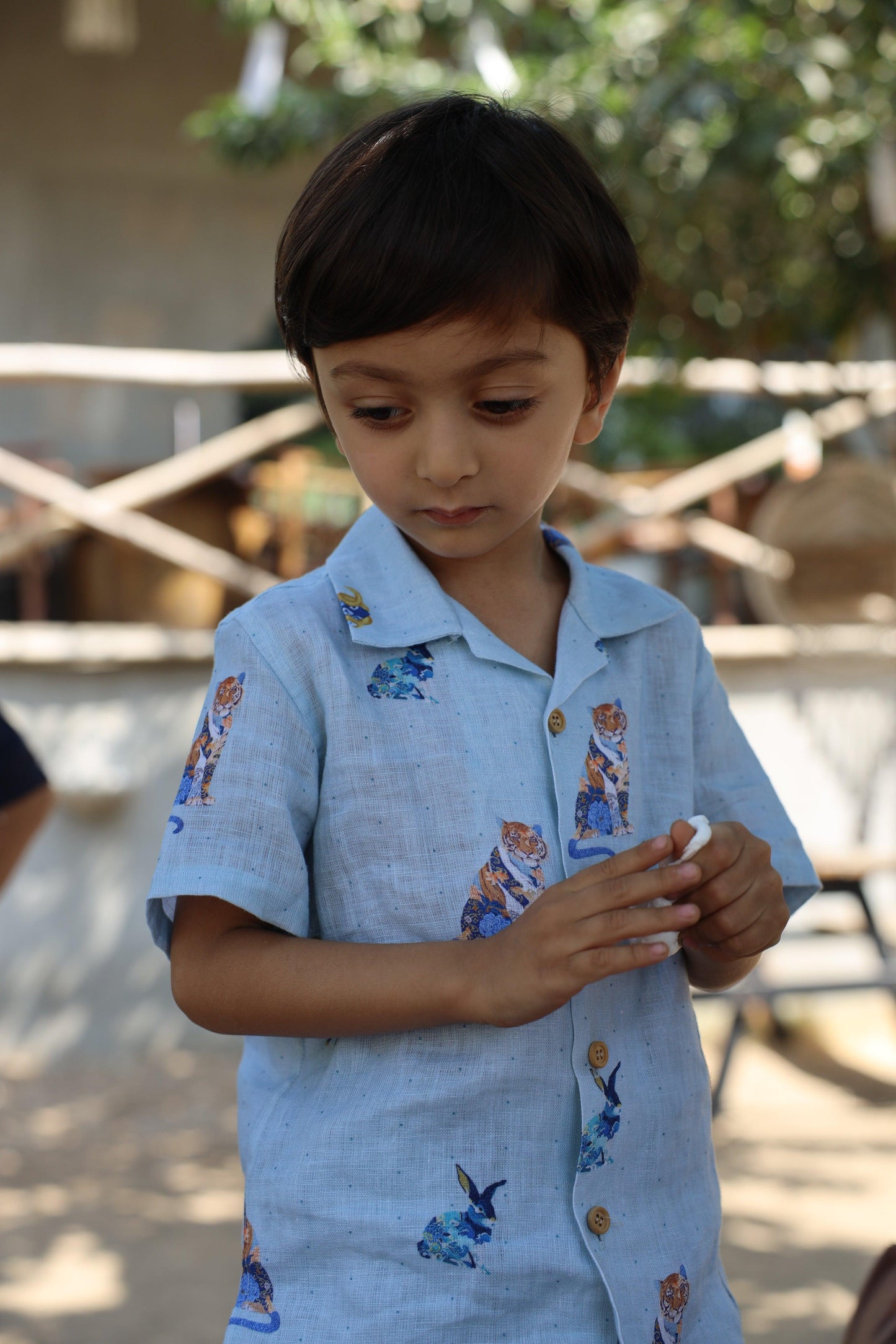 The Royal Toika Print Pure Linen Coord Set