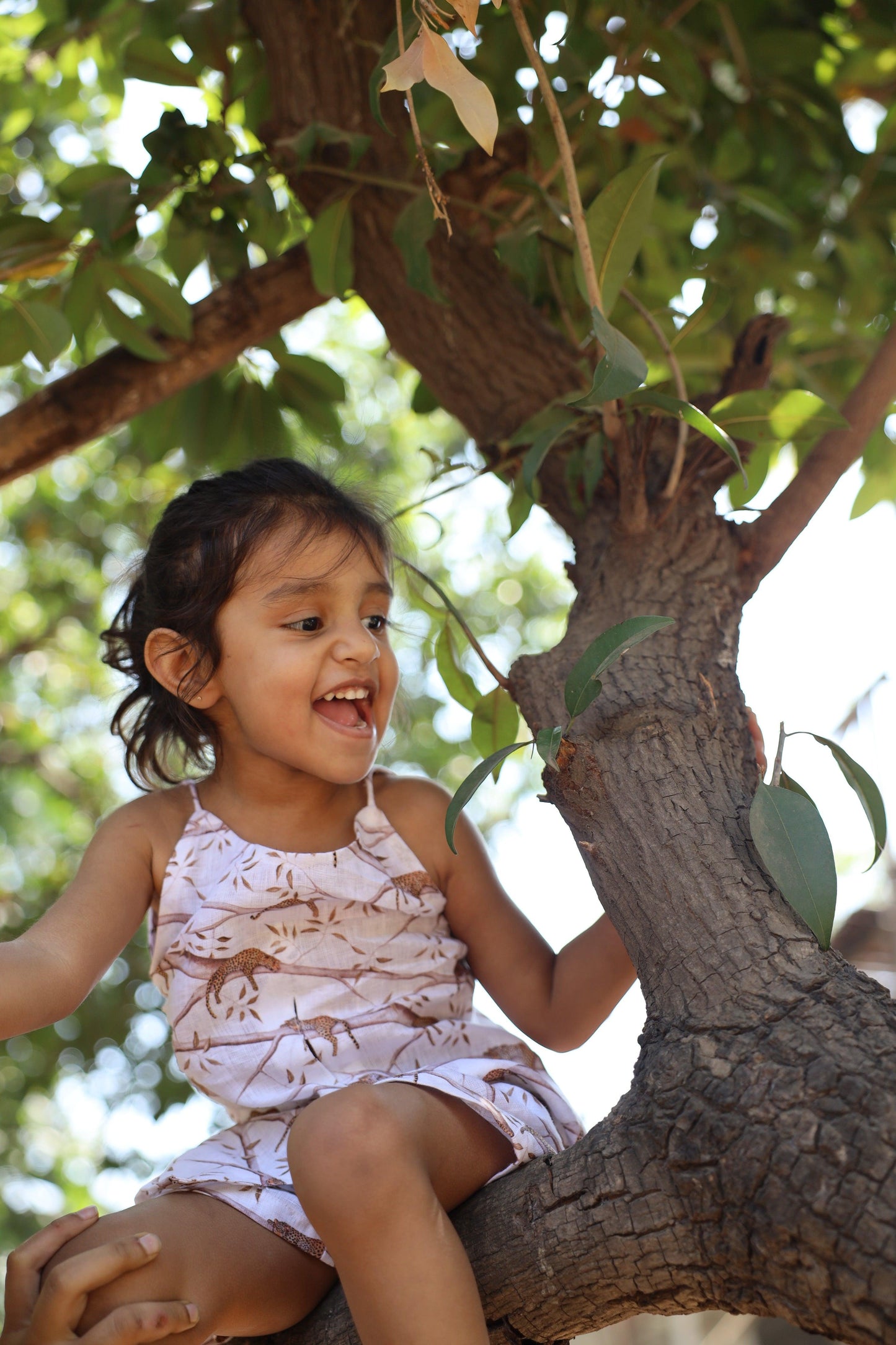 The Mystic Felines Print Pure Linen Skort Top Coord Set