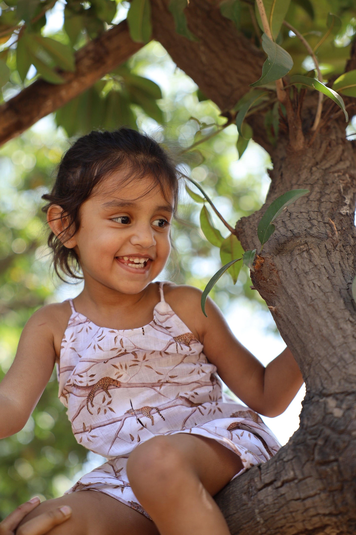 The Mystic Felines Print Pure Linen Skort Top Coord Set