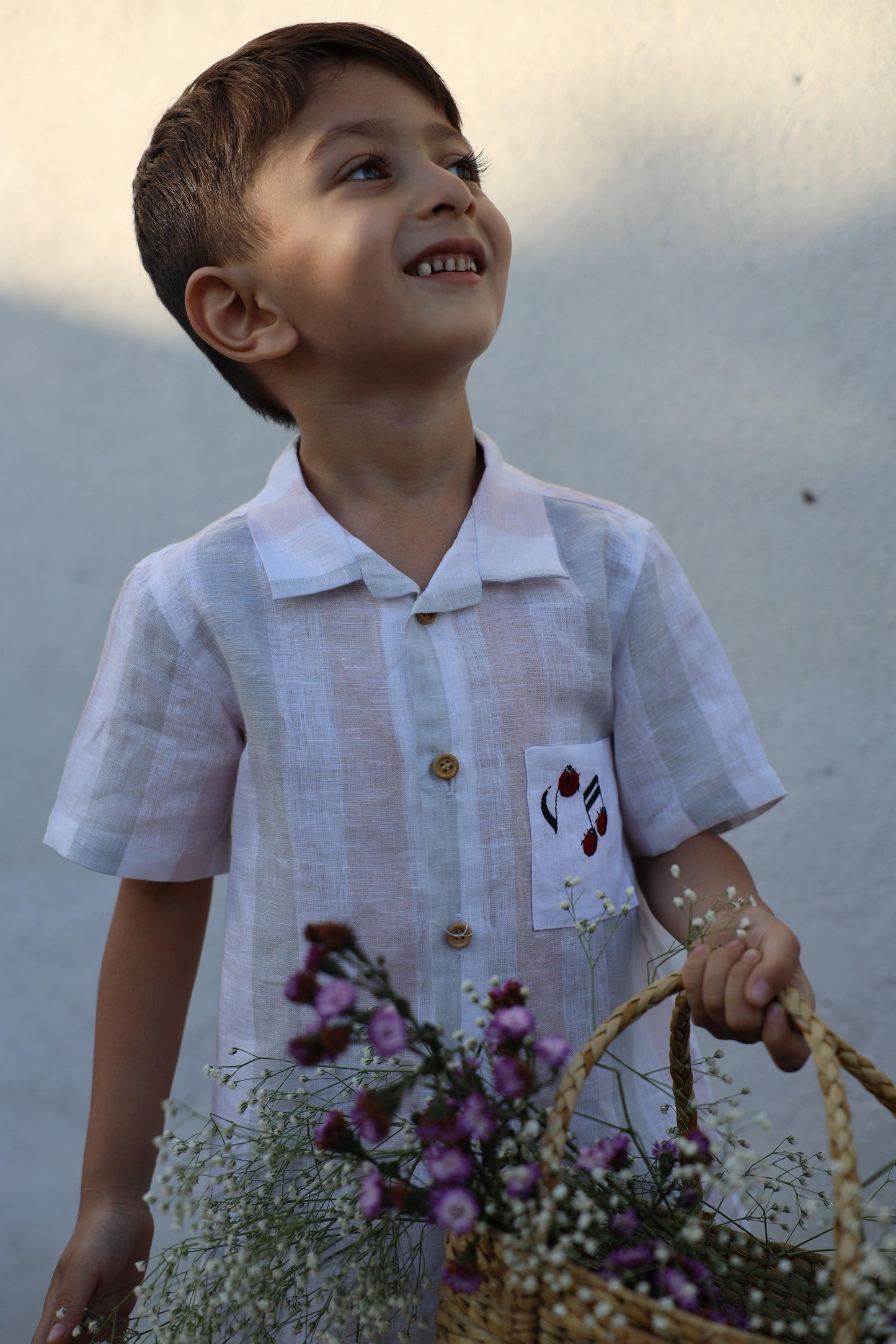 Melodic Stripes Pure Linen Coord