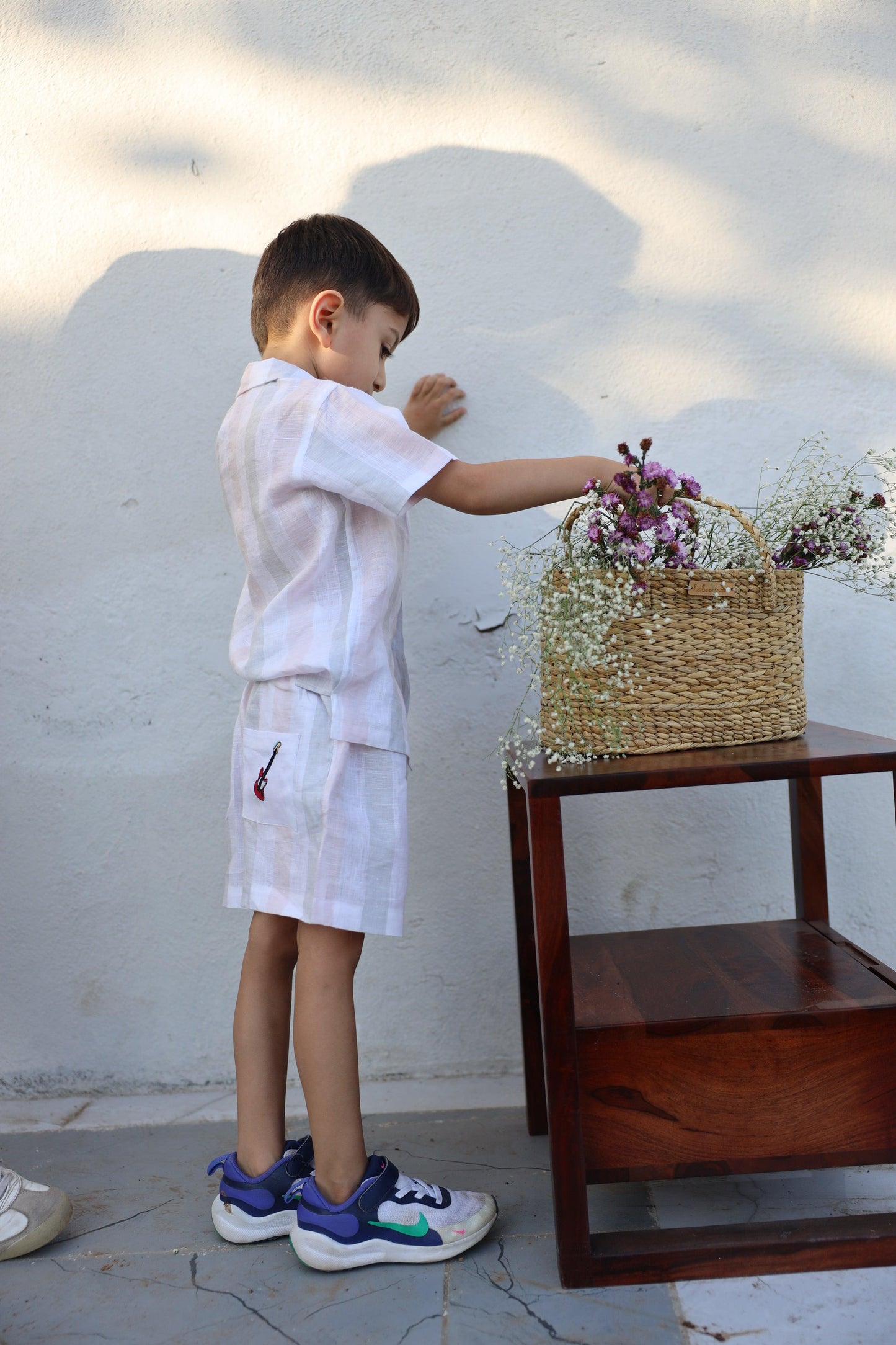 Melodic Stripes Pure Linen Coord