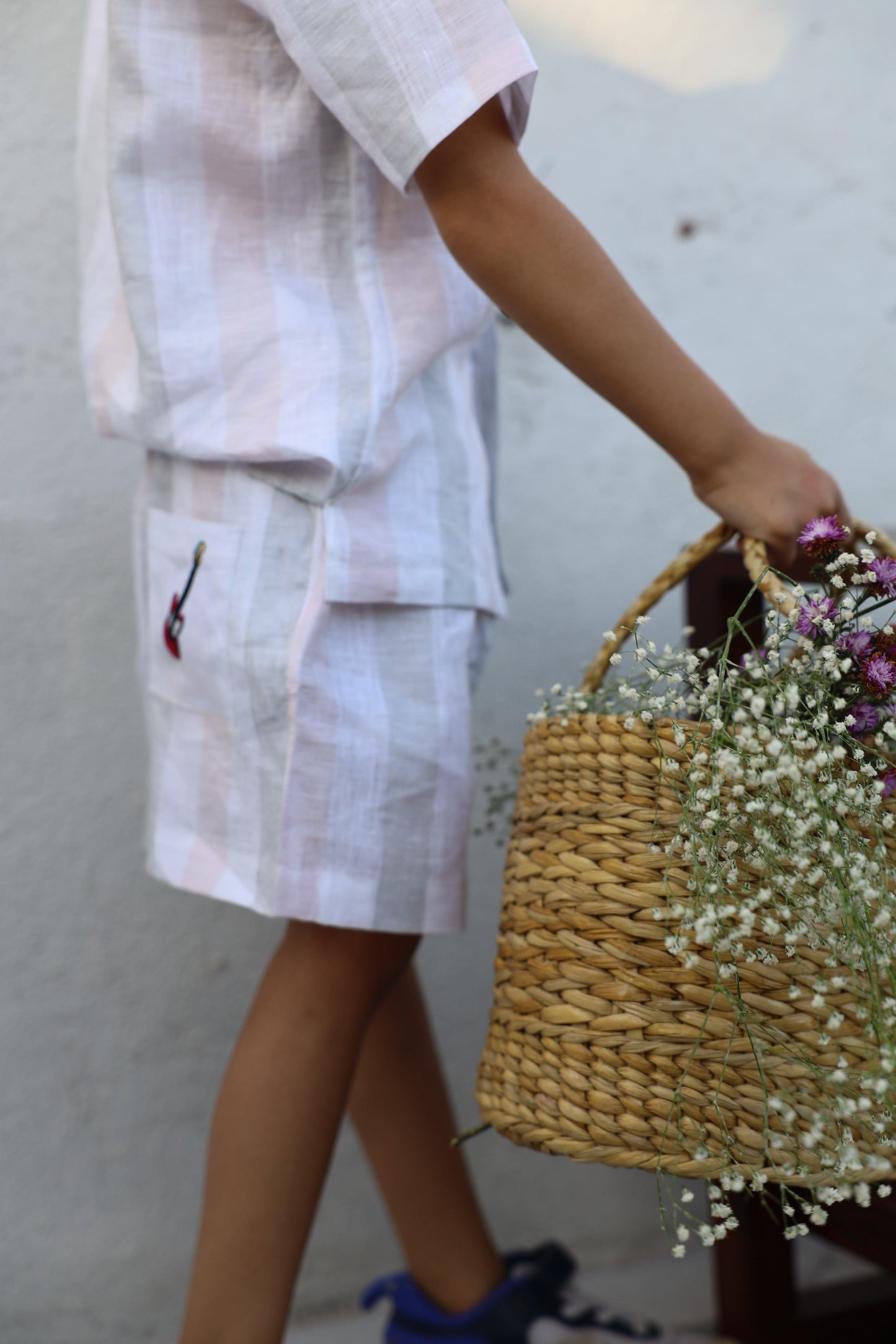 Melodic Stripes Pure Linen Coord