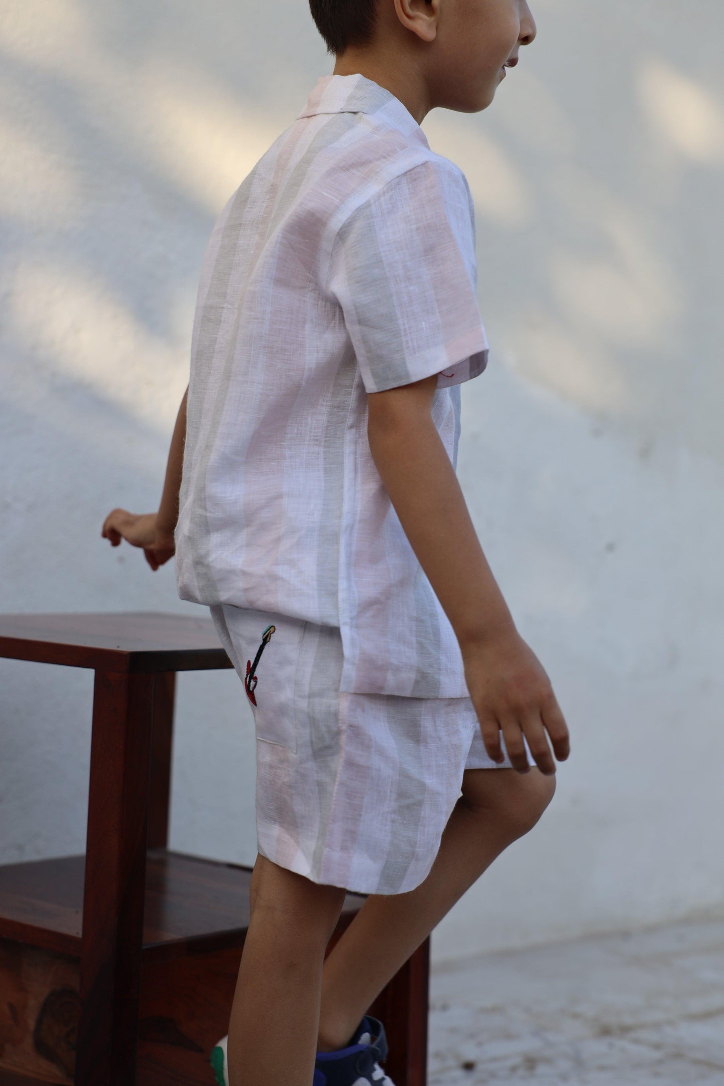 Melodic Stripes Pure Linen Coord