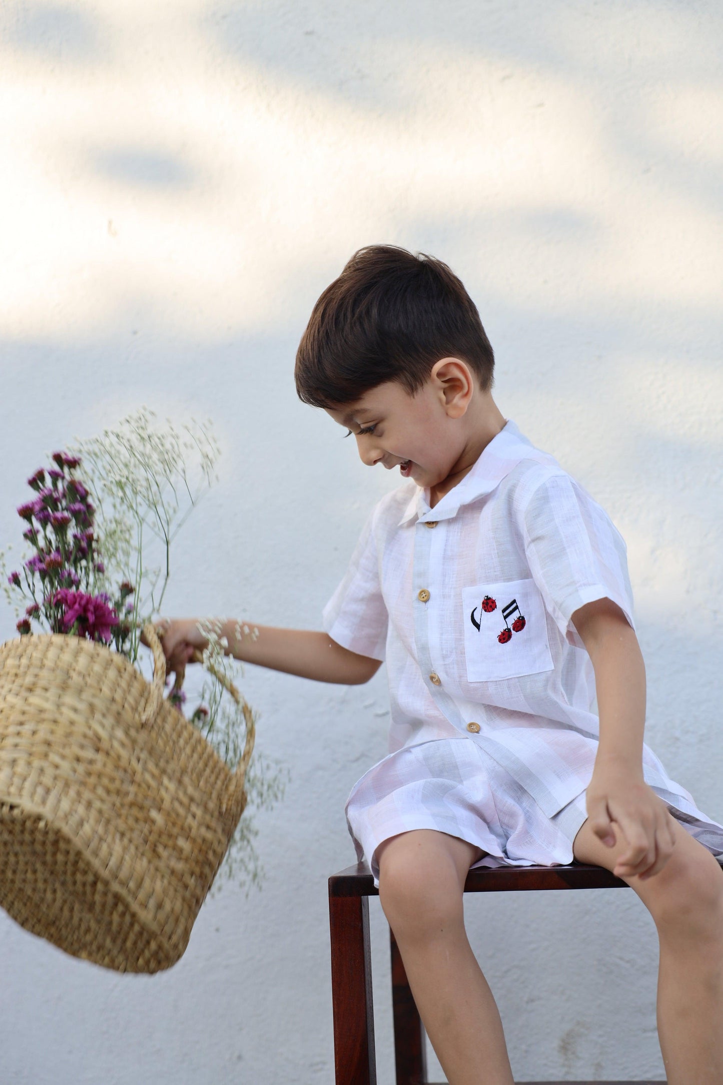 Melodic Stripes Pure Linen Coord