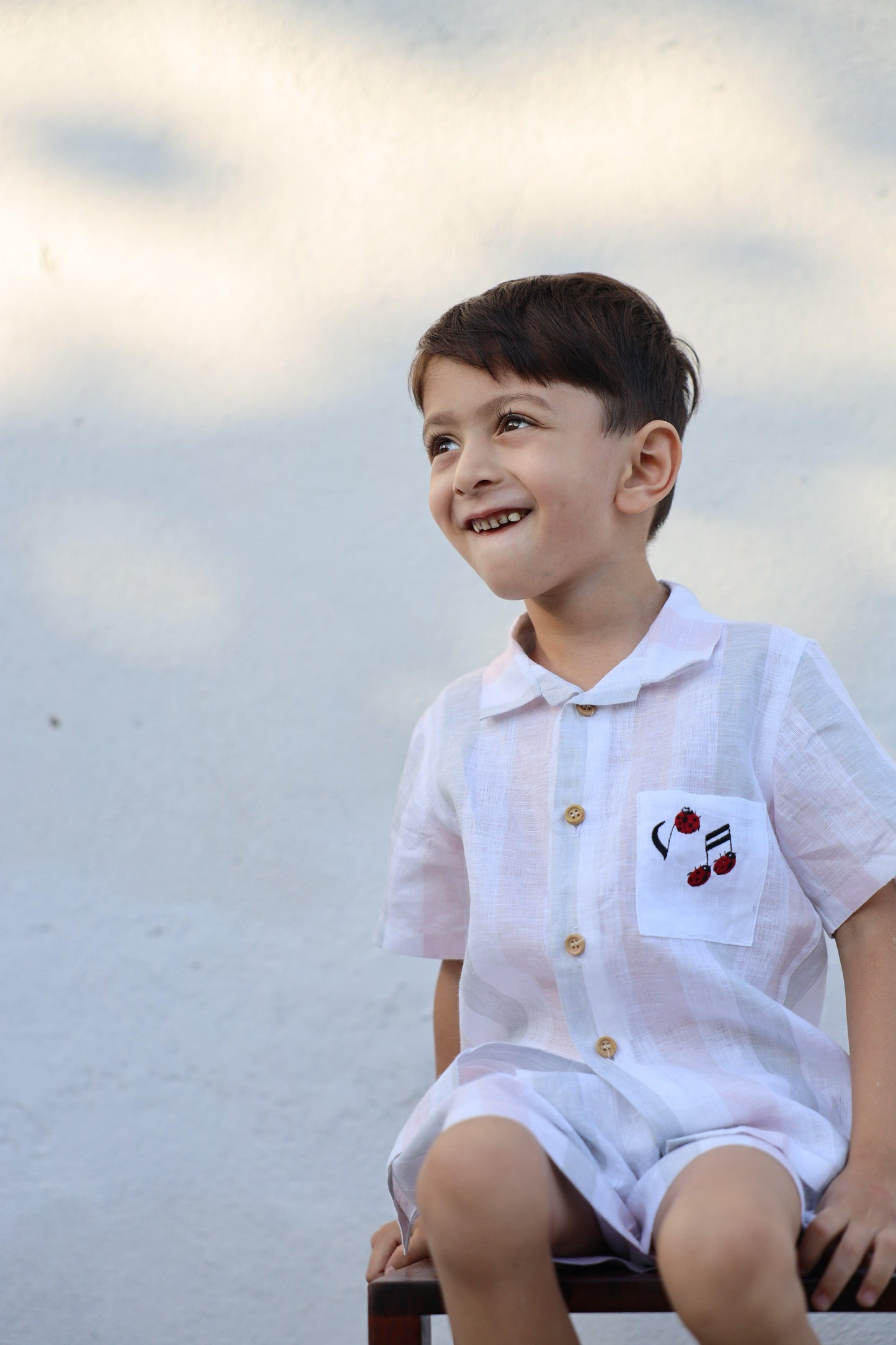 Melodic Stripes Pure Linen Coord