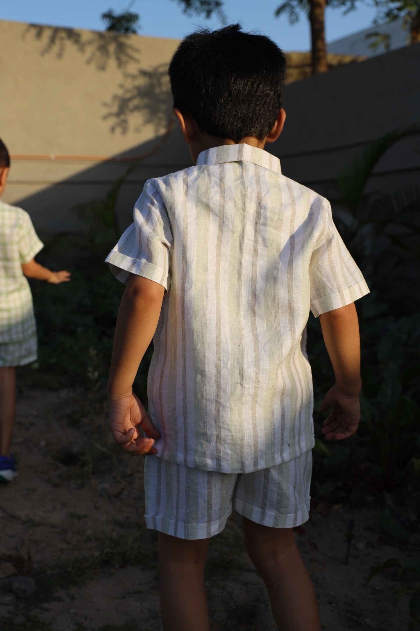 Stripes & Croc Charm Pure Linen Coord