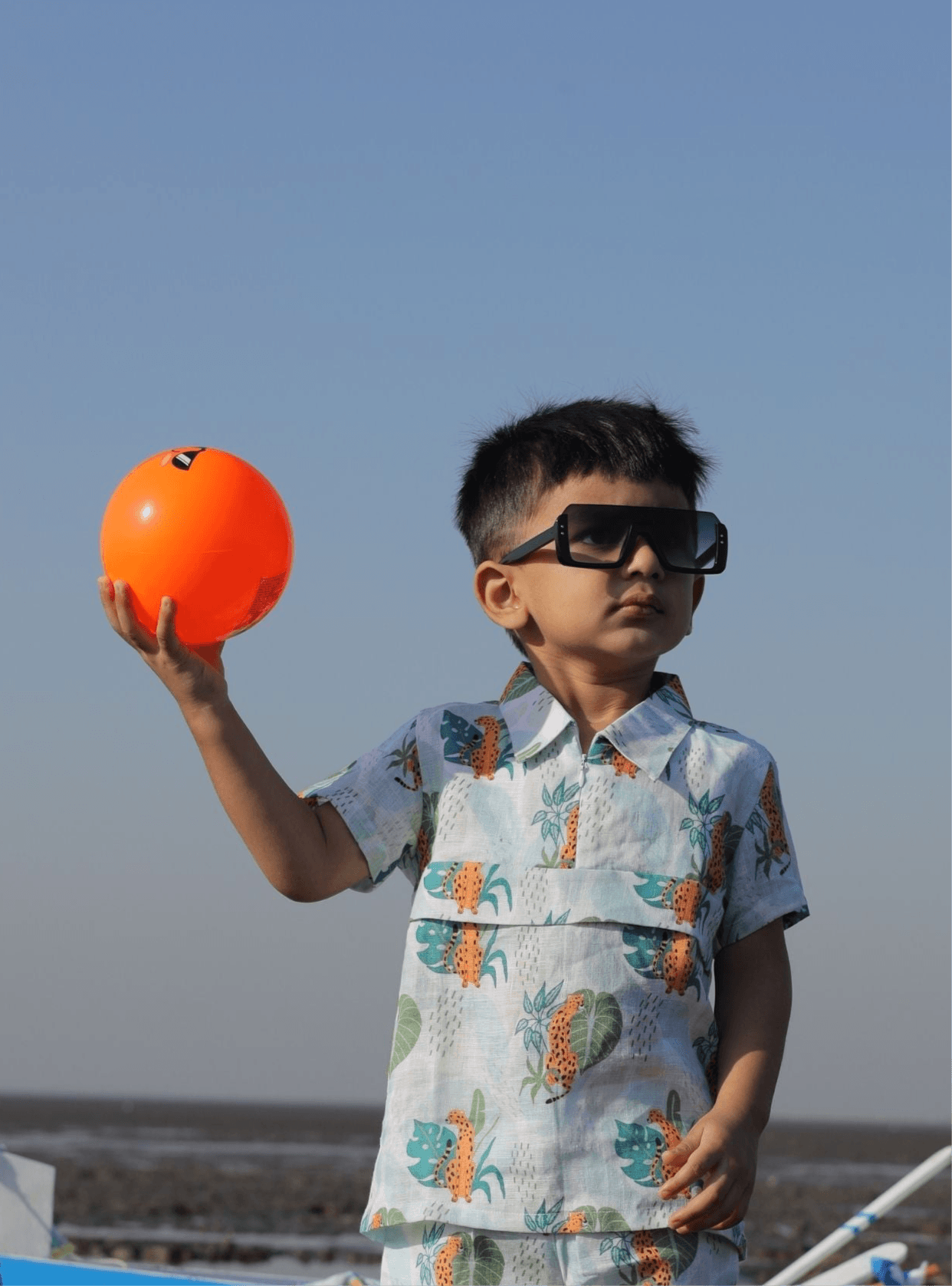 Leafy Leopard Print Pure Linen Shirt