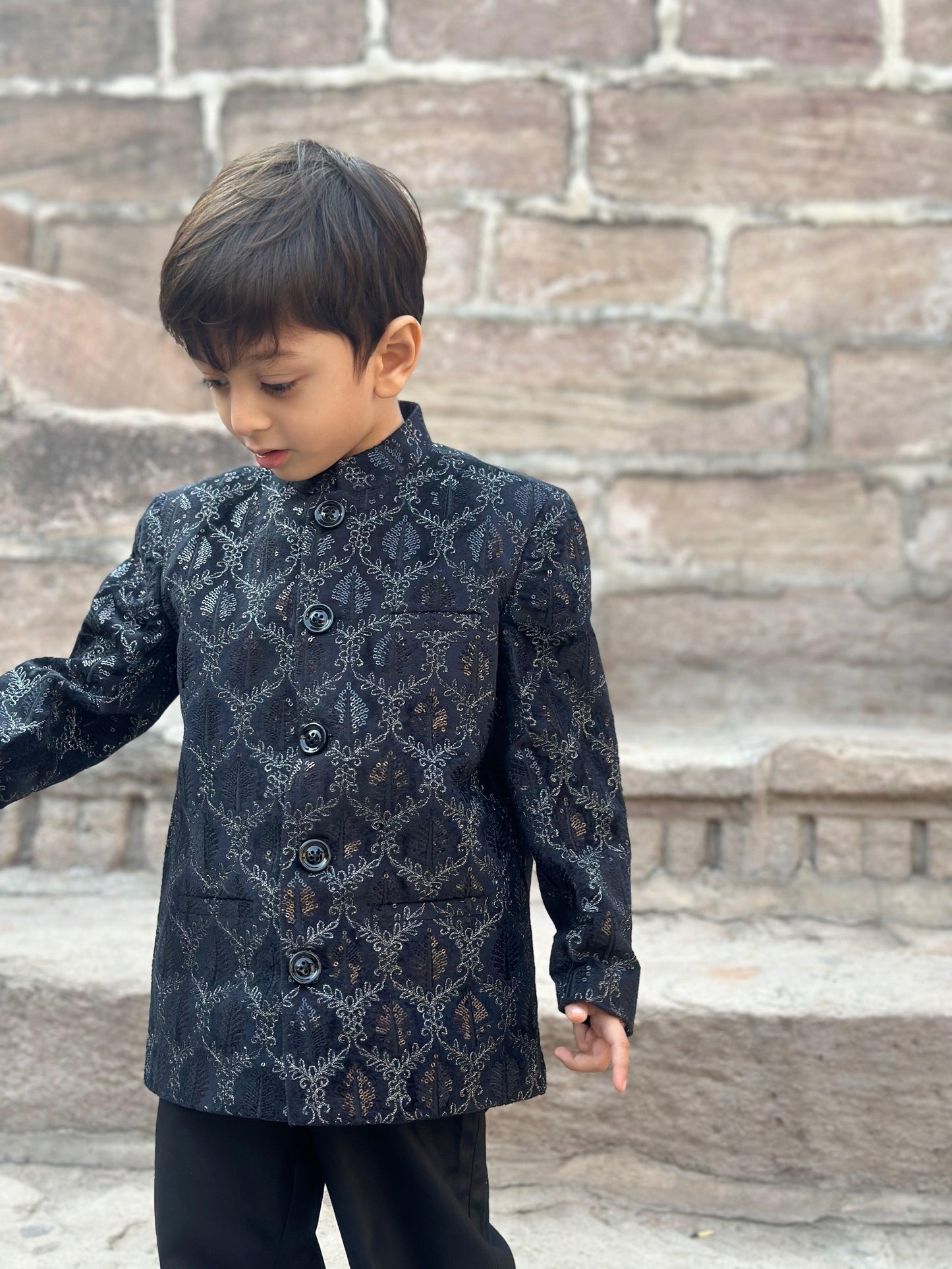 Beautiful Tree Work Premium Velvet Jodhpuri Bandgala with Pants - Funny Bones Clothings