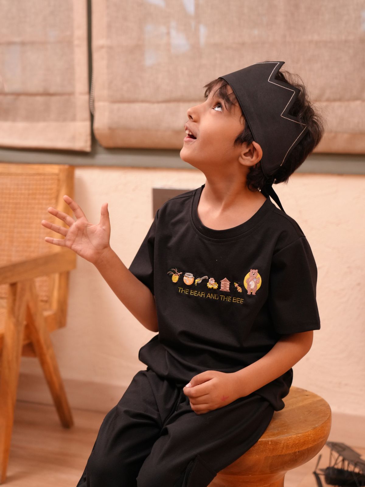 The Bear and The Bear Embriodered Pure Tencel T Shirt and Joggers Coord Sets