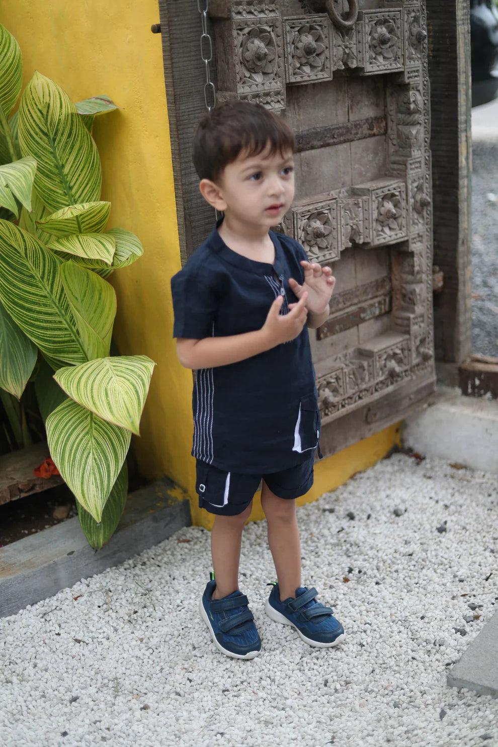 Anchor Pocket Pure Linen Premium Co-ords - Funny Bones Clothings