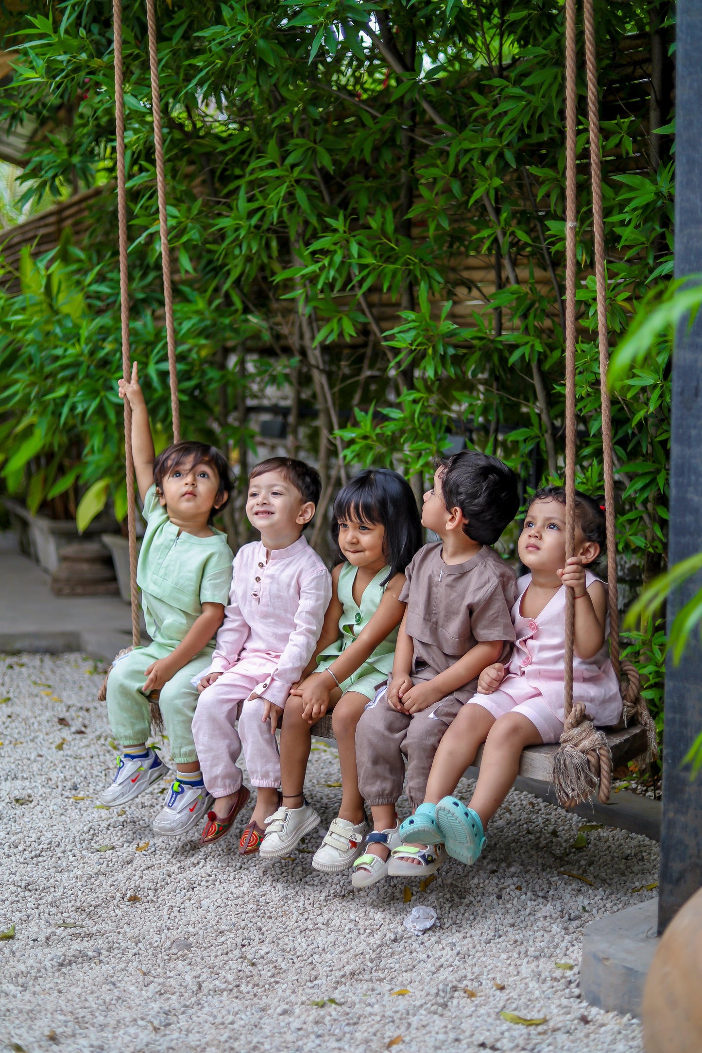 Kurta Styled Pure Linen Premium Co-ords - Pink - Funny Bones Clothings