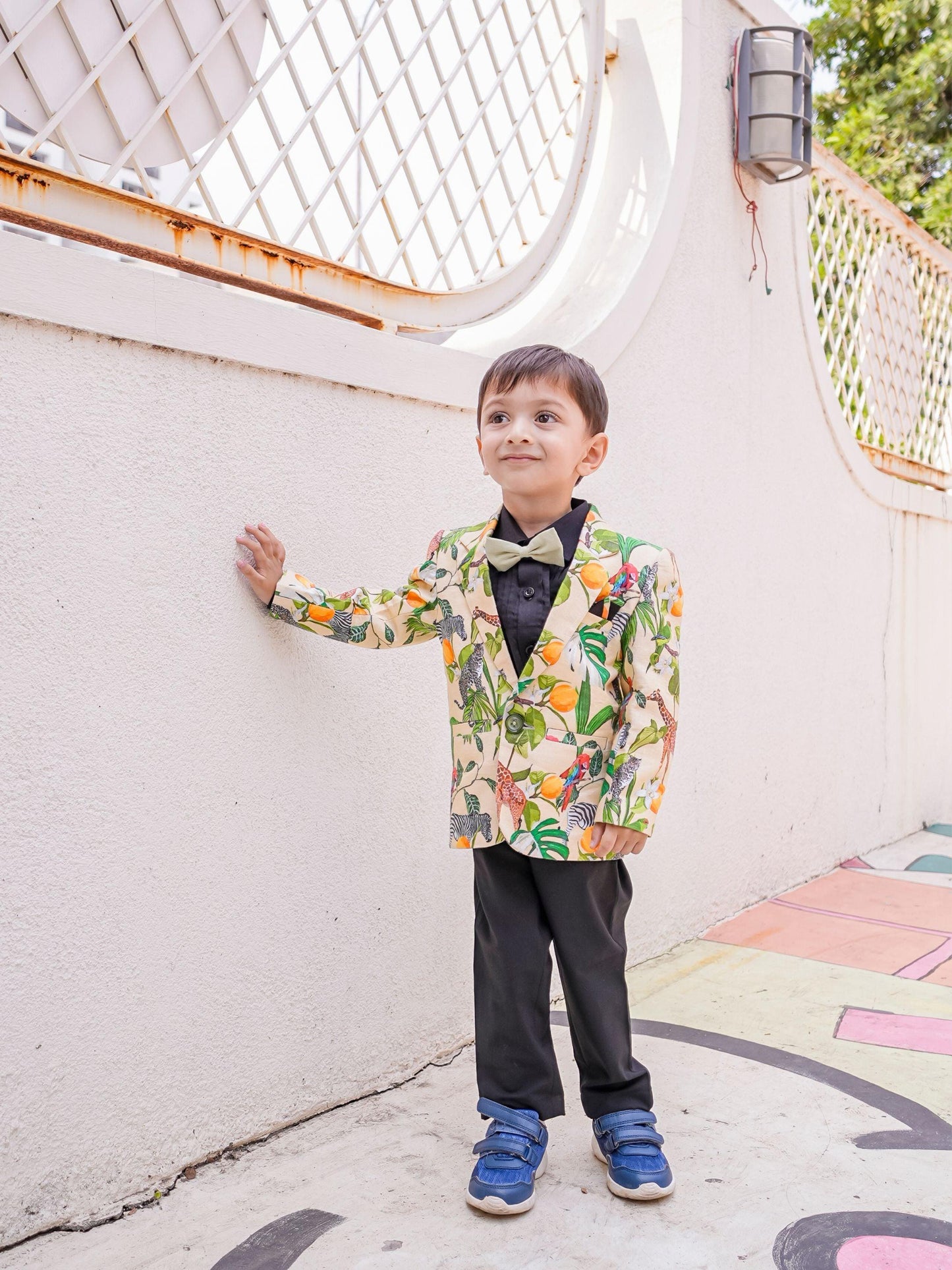 African Forest Themed Printed Pure Linen Blazer Set - Funny Bones Clothings