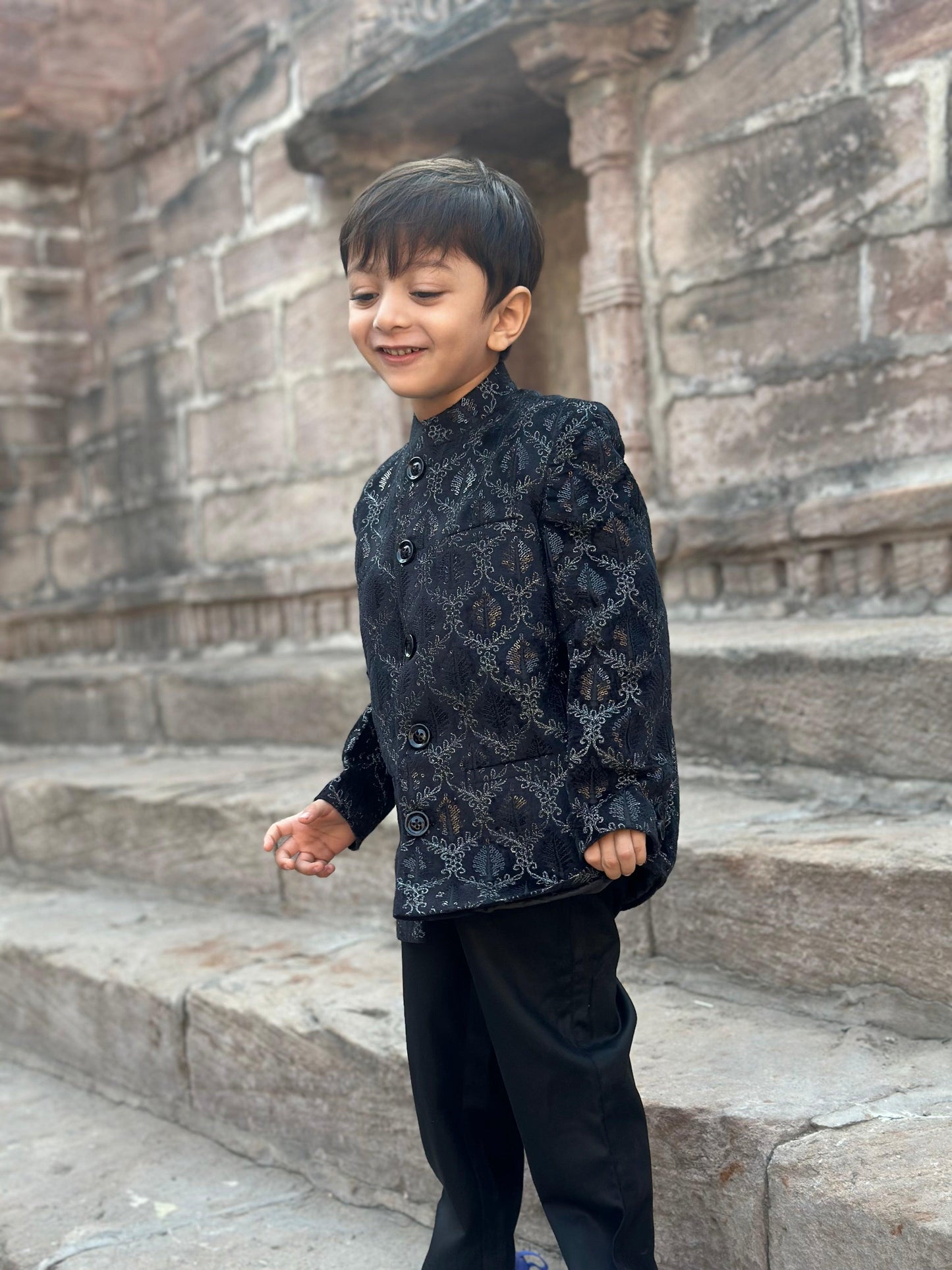 Beautiful Tree Work Premium Velvet Jodhpuri Bandgala with Pants - Funny Bones Clothings