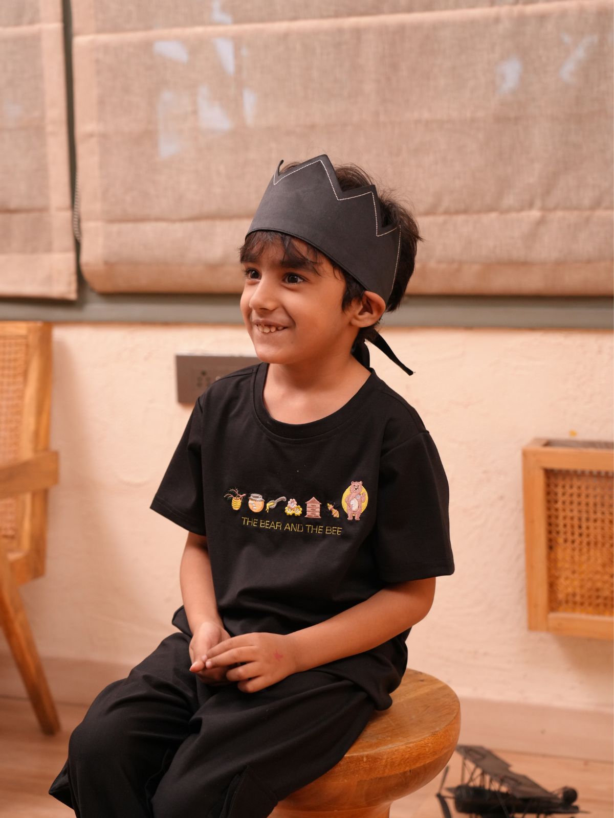 The Bear and The Bear Embriodered Pure Tencel T Shirt and Joggers Coord Sets