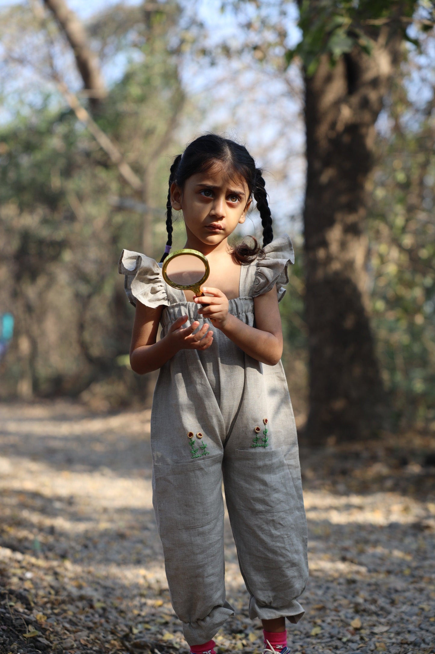 Blooming Wilderness Pure Linen Jumpsuit - Beige
