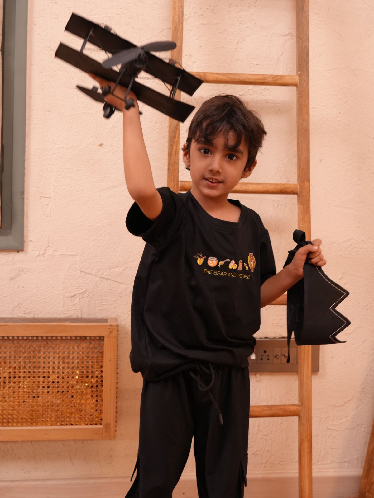 The Bear and The Bear Embriodered Pure Tencel T Shirt and Joggers Coord Sets