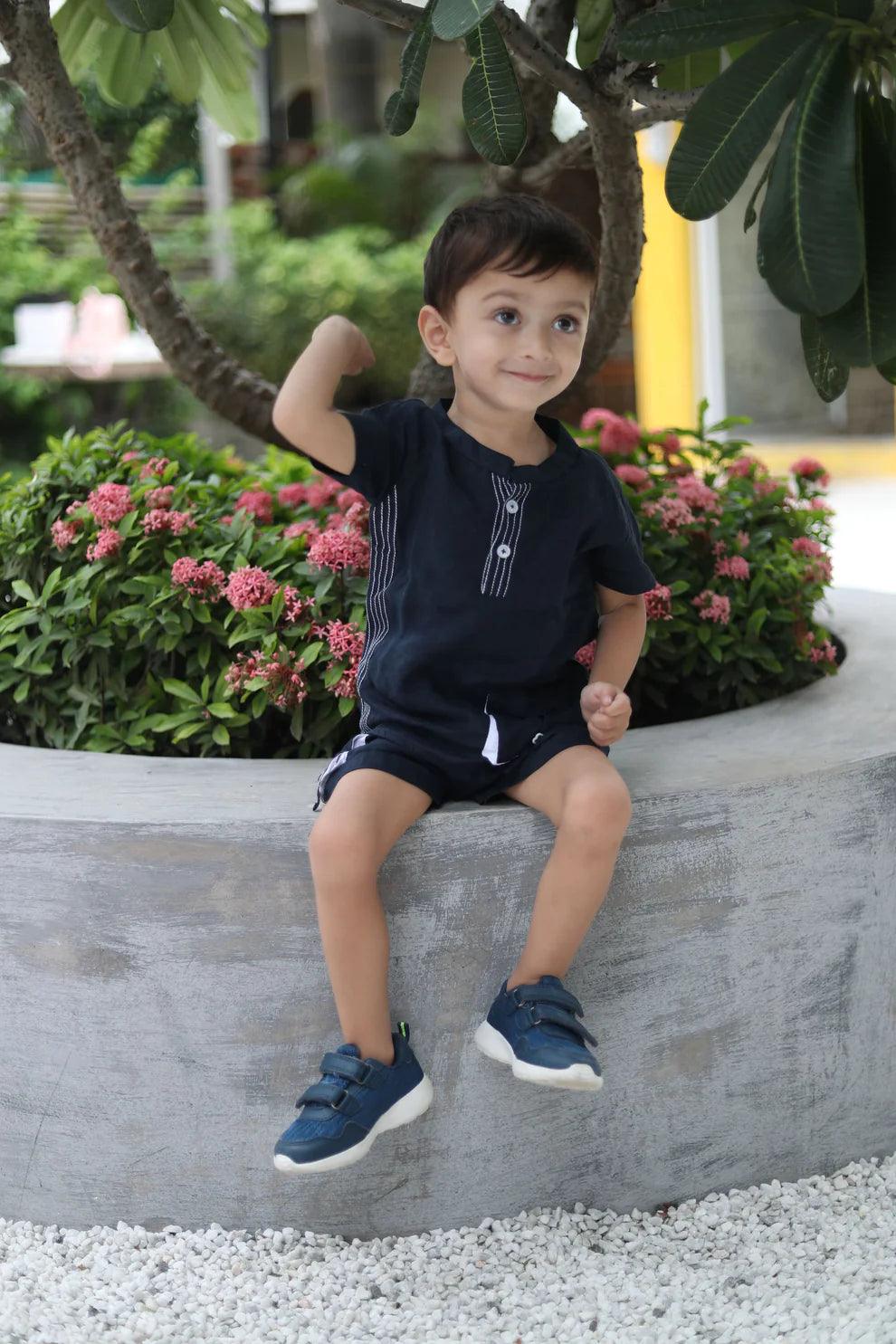 Anchor Pocket Pure Linen Premium Co-ords - Funny Bones Clothings