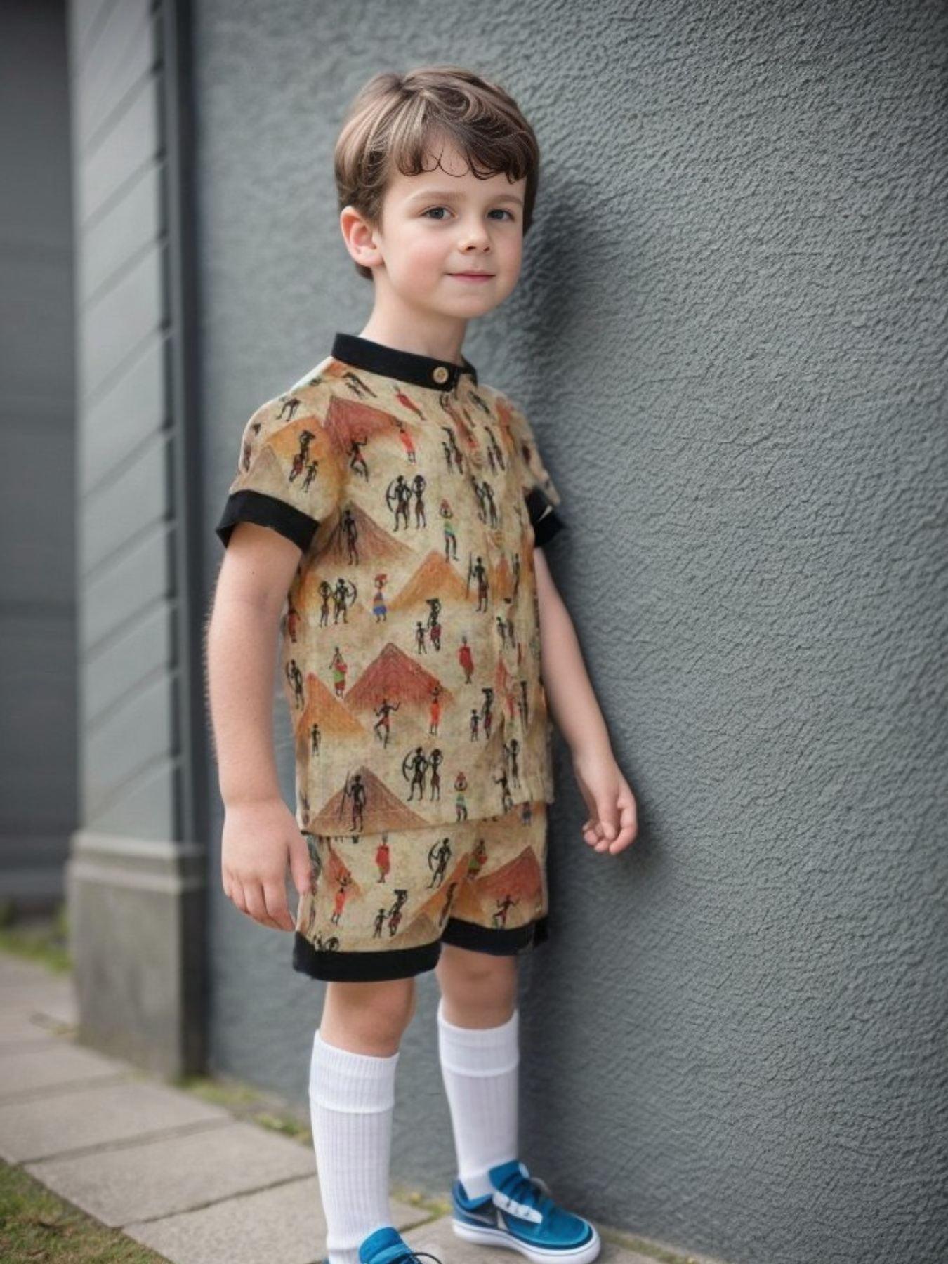 Pyiramids and Tribe Printed Pure Linen Premium Co-ords - Funny Bones Clothings