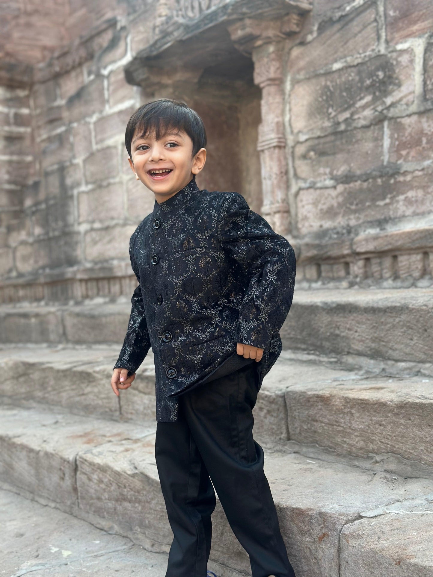 Beautiful Tree Work Premium Velvet Jodhpuri Bandgala with Pants - Funny Bones Clothings