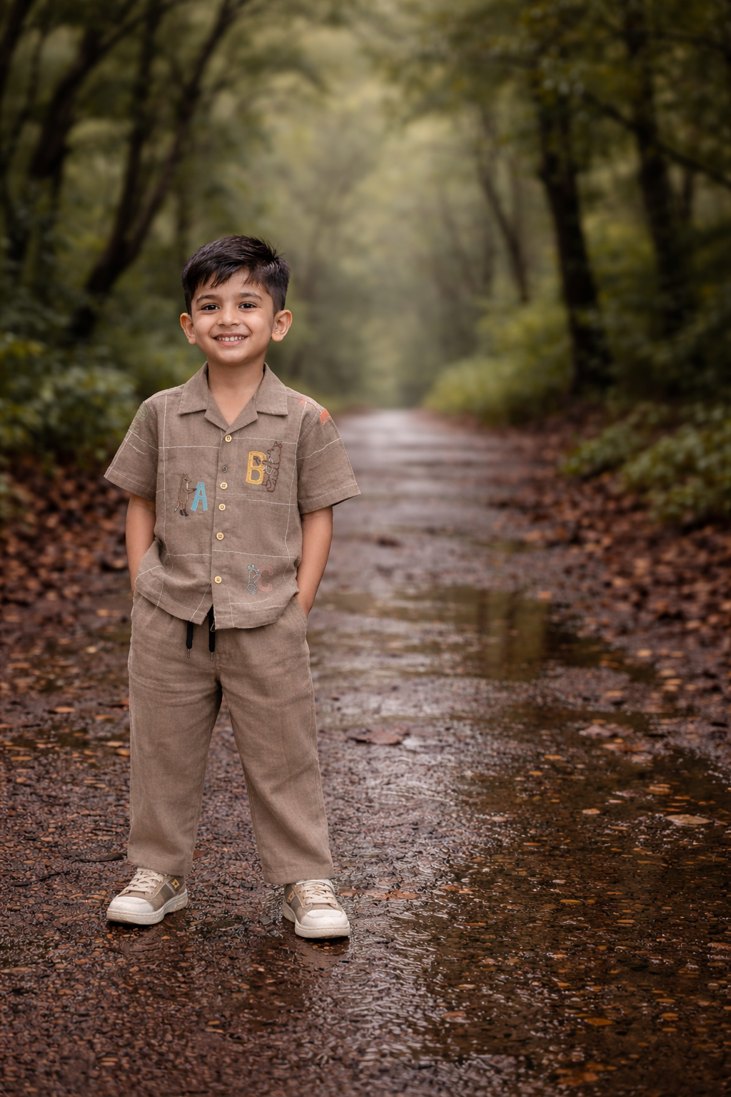 The Acorn Alphabet Edit Handwork Premium Linen Coord Set