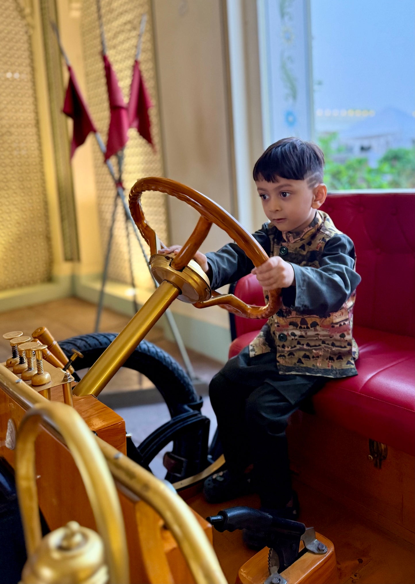 The Bagh E Khaas Print Pure Muslin Silk Koti Kurta Pajama Set