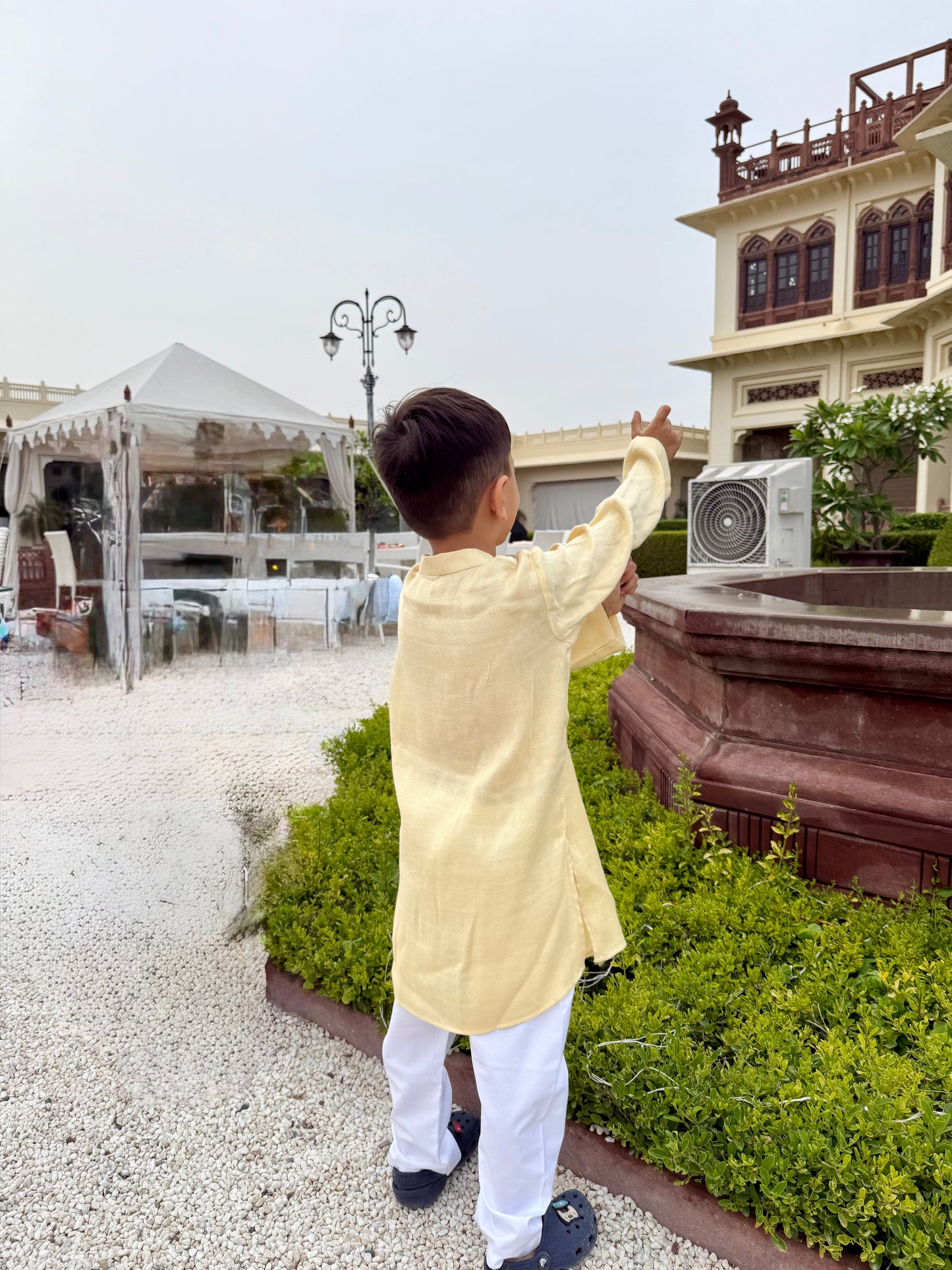 The Classic Circus Trick Embriodered Pure Bamboo Muslin Cotton Kurta Pajama Set