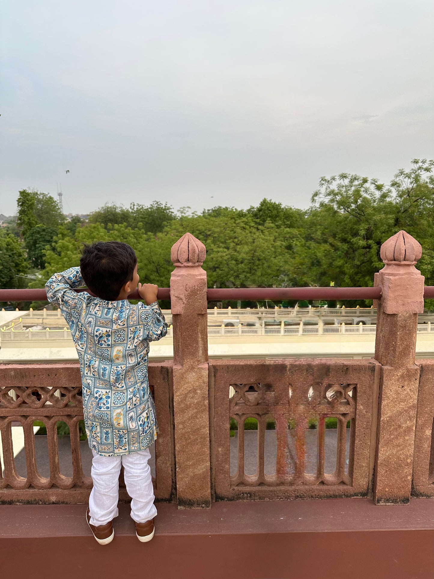 The Royal Tropic Print Pure Muslin Silk Kurta Pajama Set