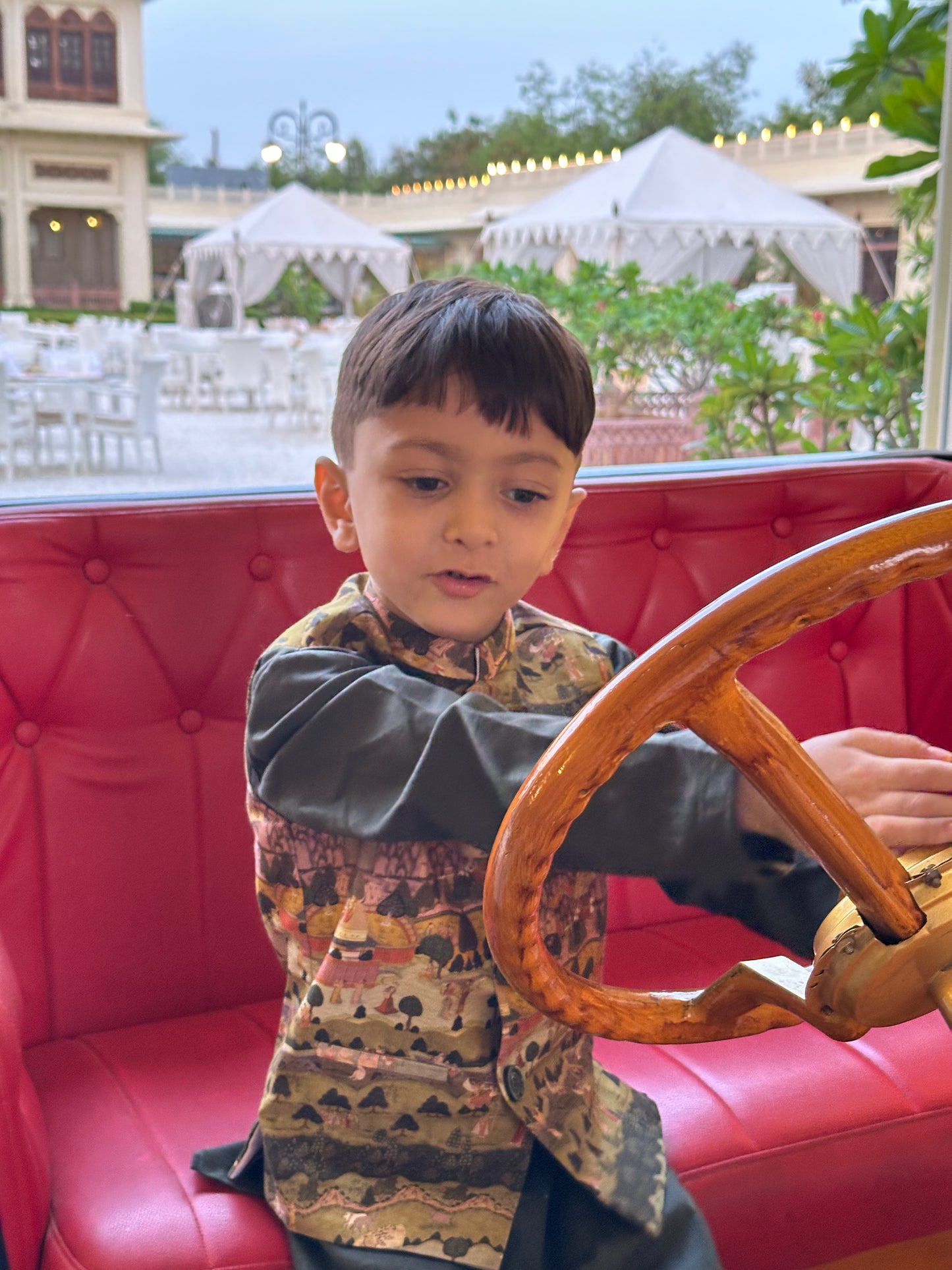 The Bagh E Khaas Print Pure Muslin Silk Koti Kurta Pajama Set