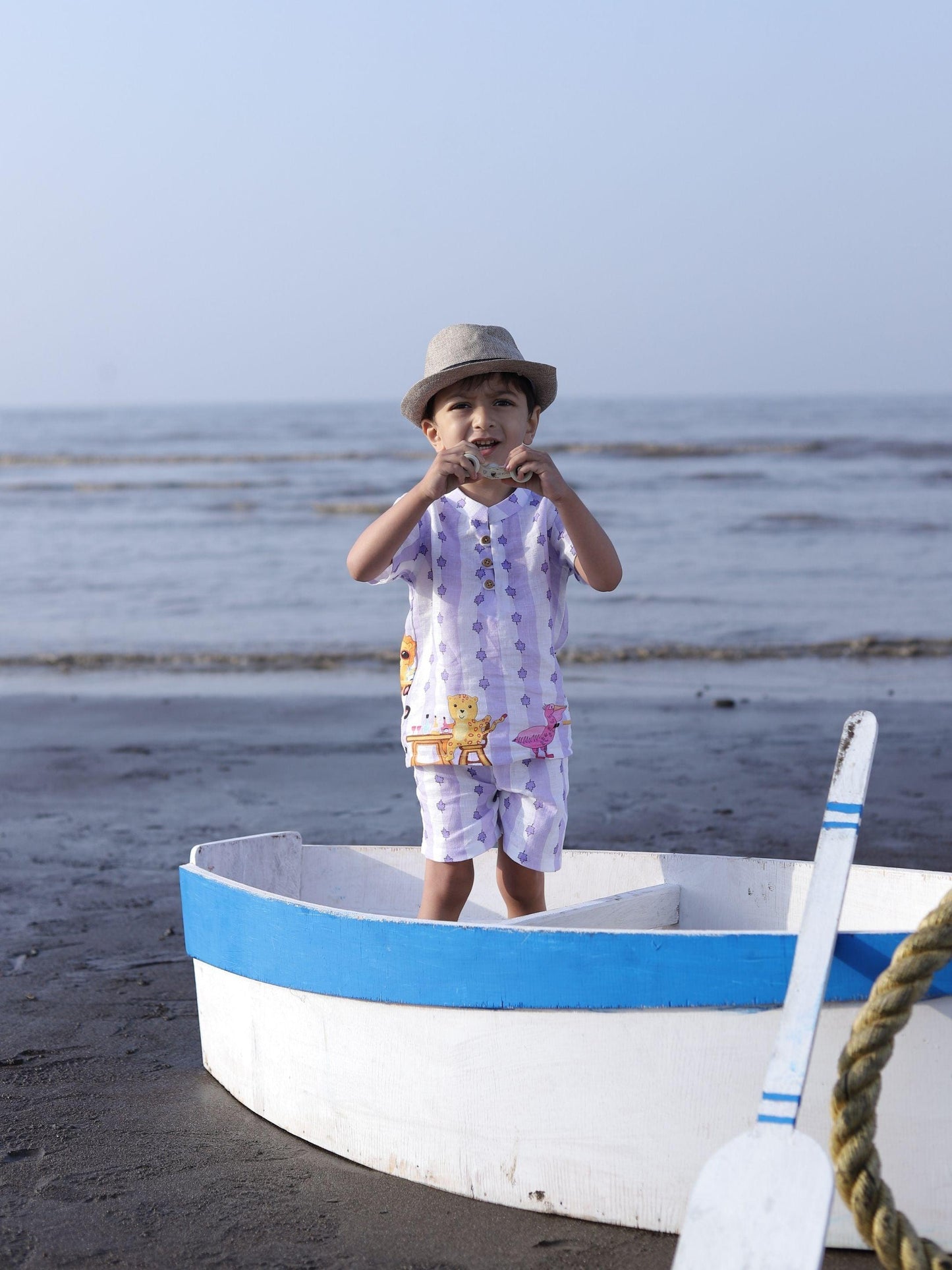 Party Animals Themed Printed Pure Linen Premium Co-ords - Funny Bones Clothings