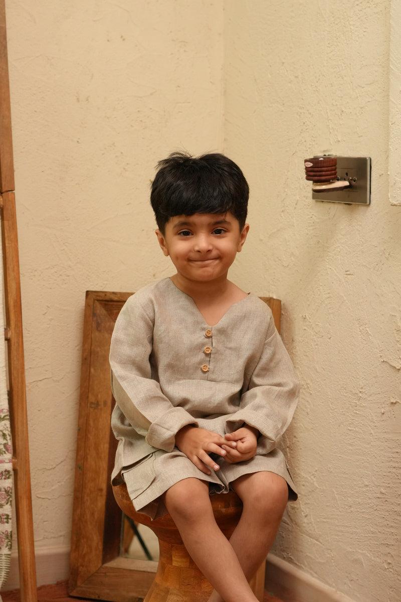 PureEase Pure Linen Co-ord - Beige Colour