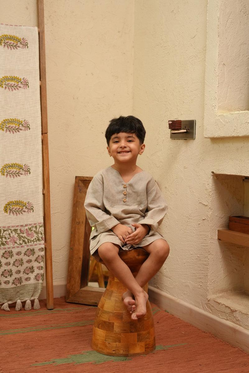 PureEase Pure Linen Co-ord - Beige Colour