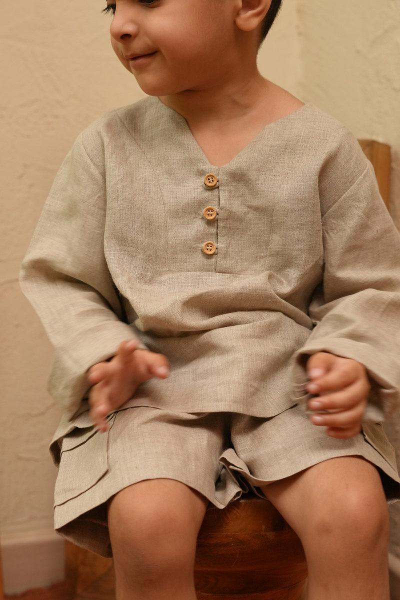 PureEase Pure Linen Co-ord - Beige Colour