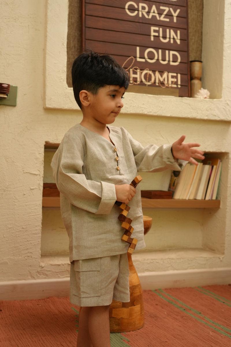 PureEase Pure Linen Co-ord - Beige Colour