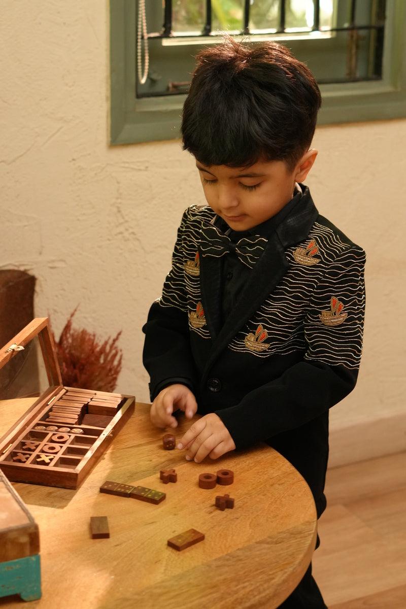 Ocean Voyage Blazer Set - Black