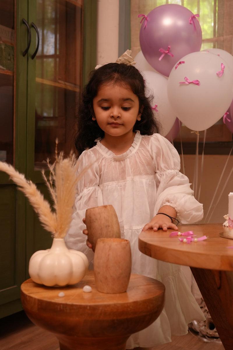 Aurora White Pure Organza Princess Dress