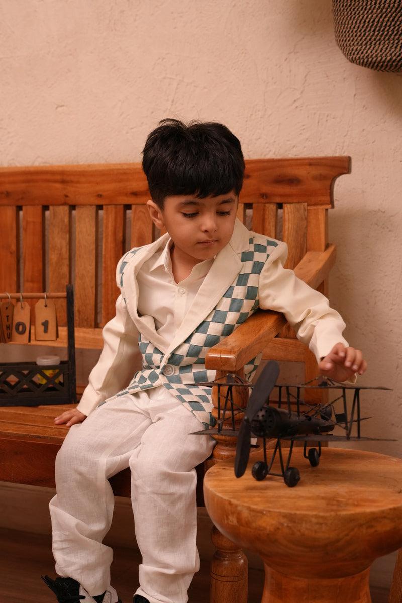 Mint Merge Pure Linen Intersect Blazer Set