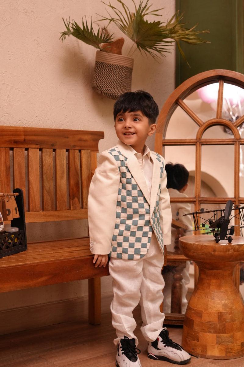 Mint Merge Pure Linen Intersect Blazer Set