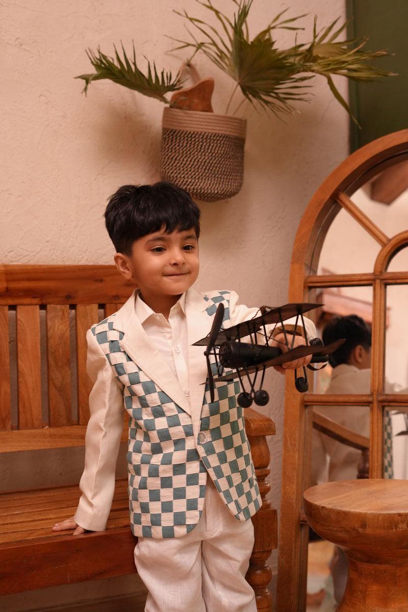 Mint Merge Pure Linen Intersect Blazer Set