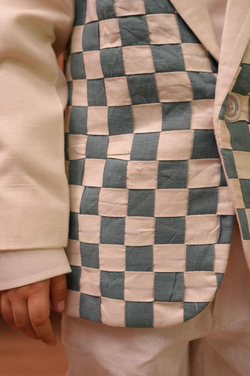 Mint Merge Pure Linen Intersect Blazer Set