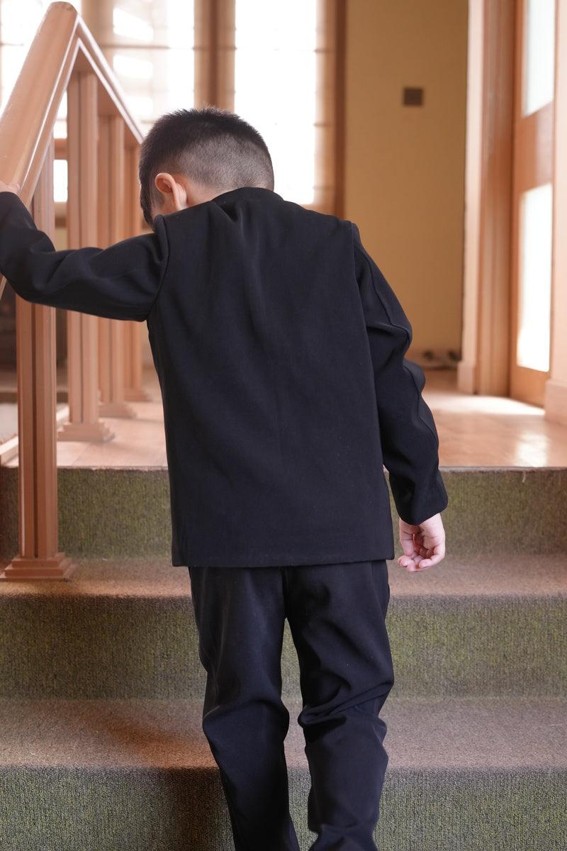 Midnight Prowl Themed Embriodered Bandgala Jodhpuri Blazer Set