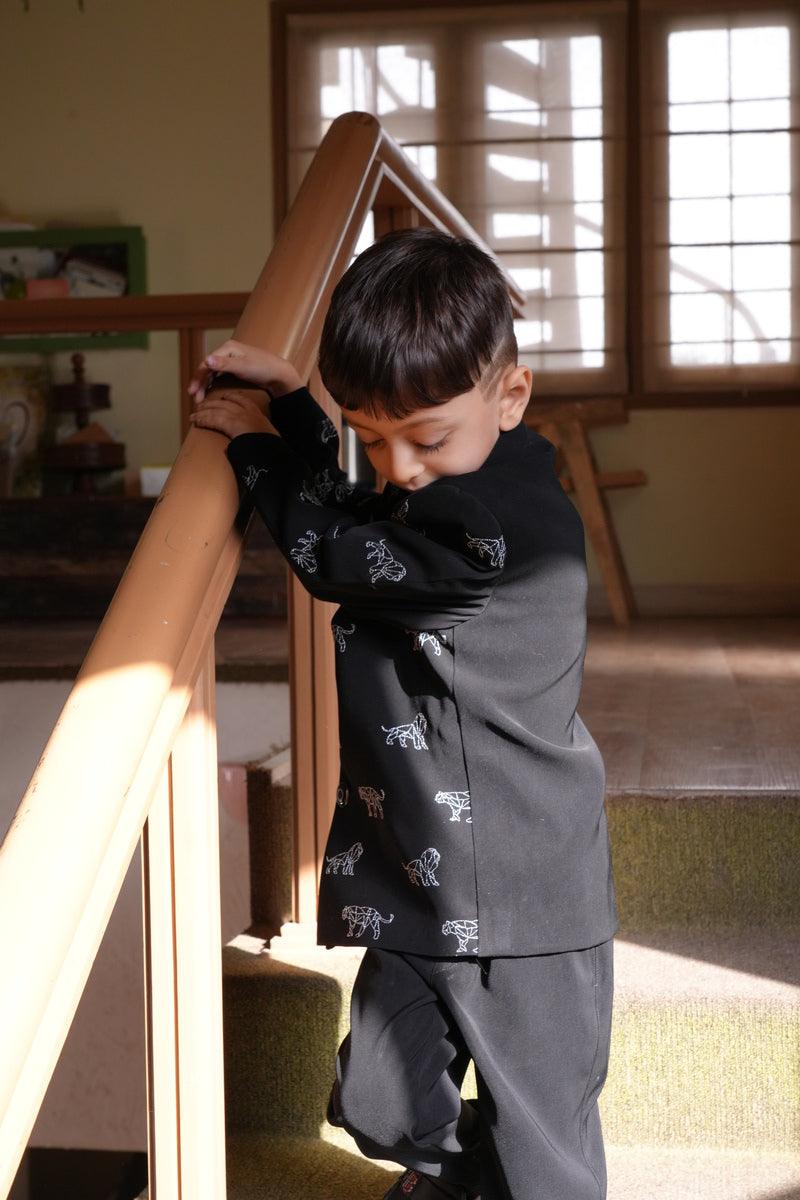 Kings of Prowls Themed Embriodered Bandgala Jodhpuri Blazer Set