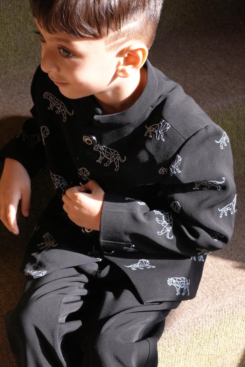 Kings of Prowls Themed Embriodered Bandgala Jodhpuri Blazer Set