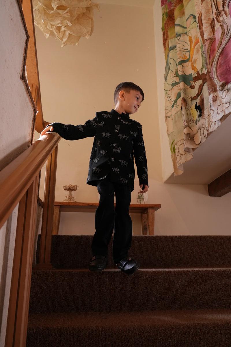 Kings of Prowls Themed Embriodered Bandgala Jodhpuri Blazer Set