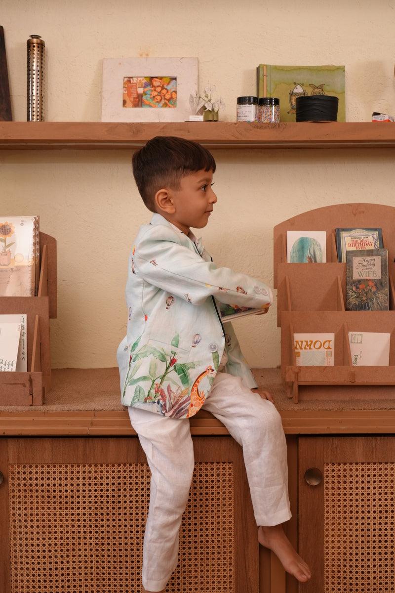 Nature Flights Pure Linen Blazer Set