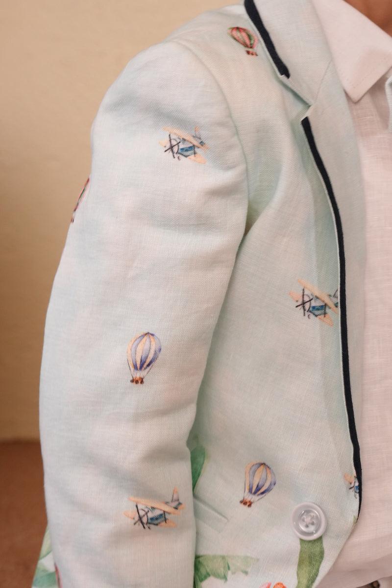 Nature Flights Pure Linen Blazer Set