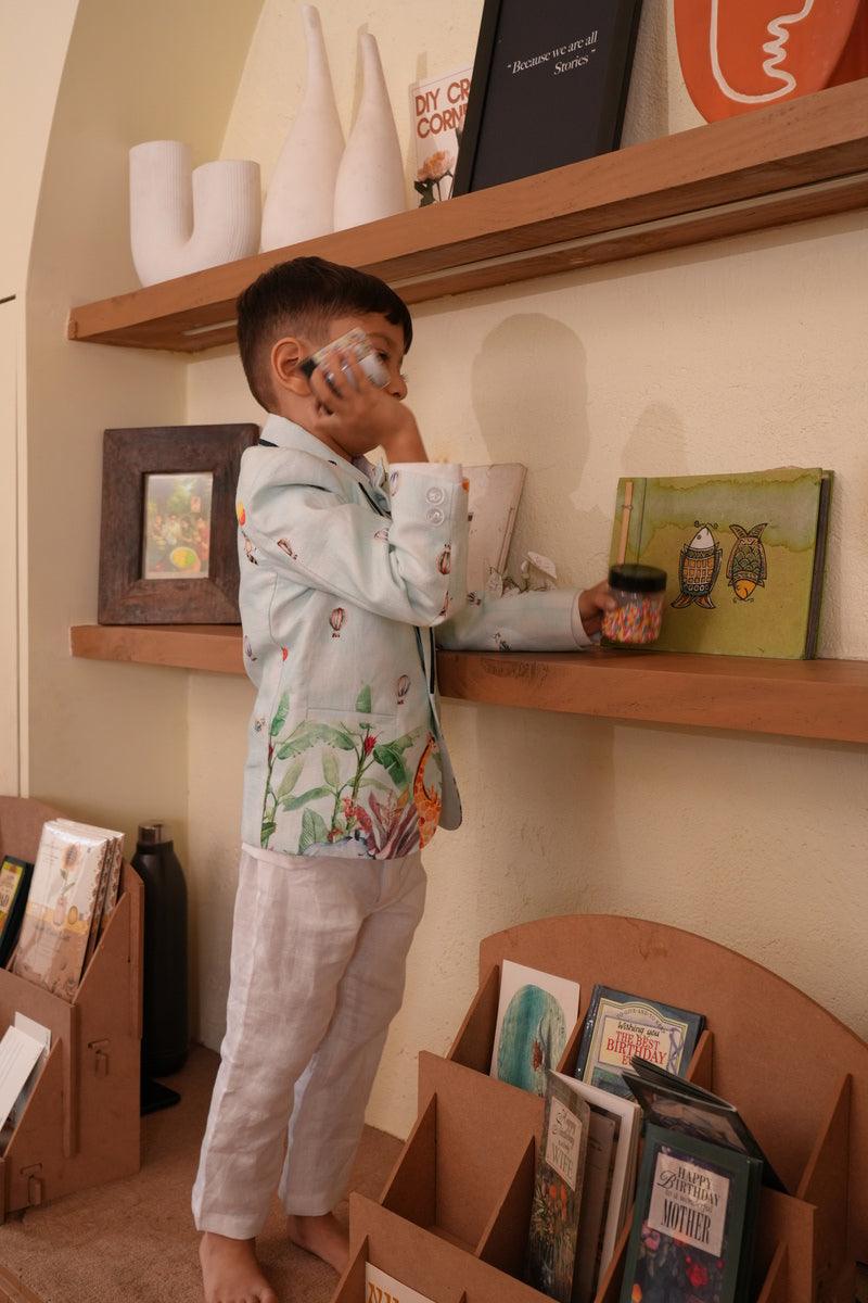 Nature Flights Pure Linen Blazer Set