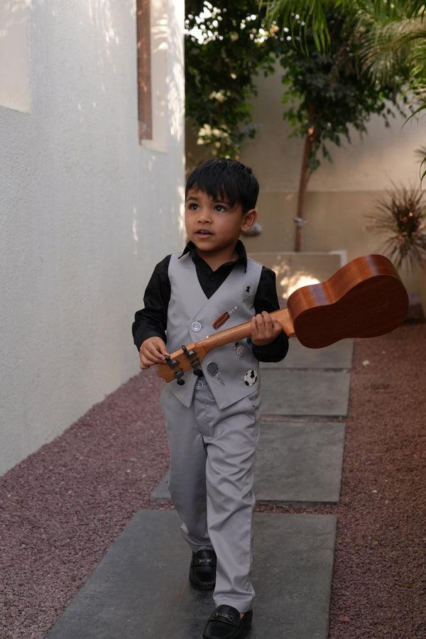 Champions’ Grey Ensemble Themed Waist Coat Set