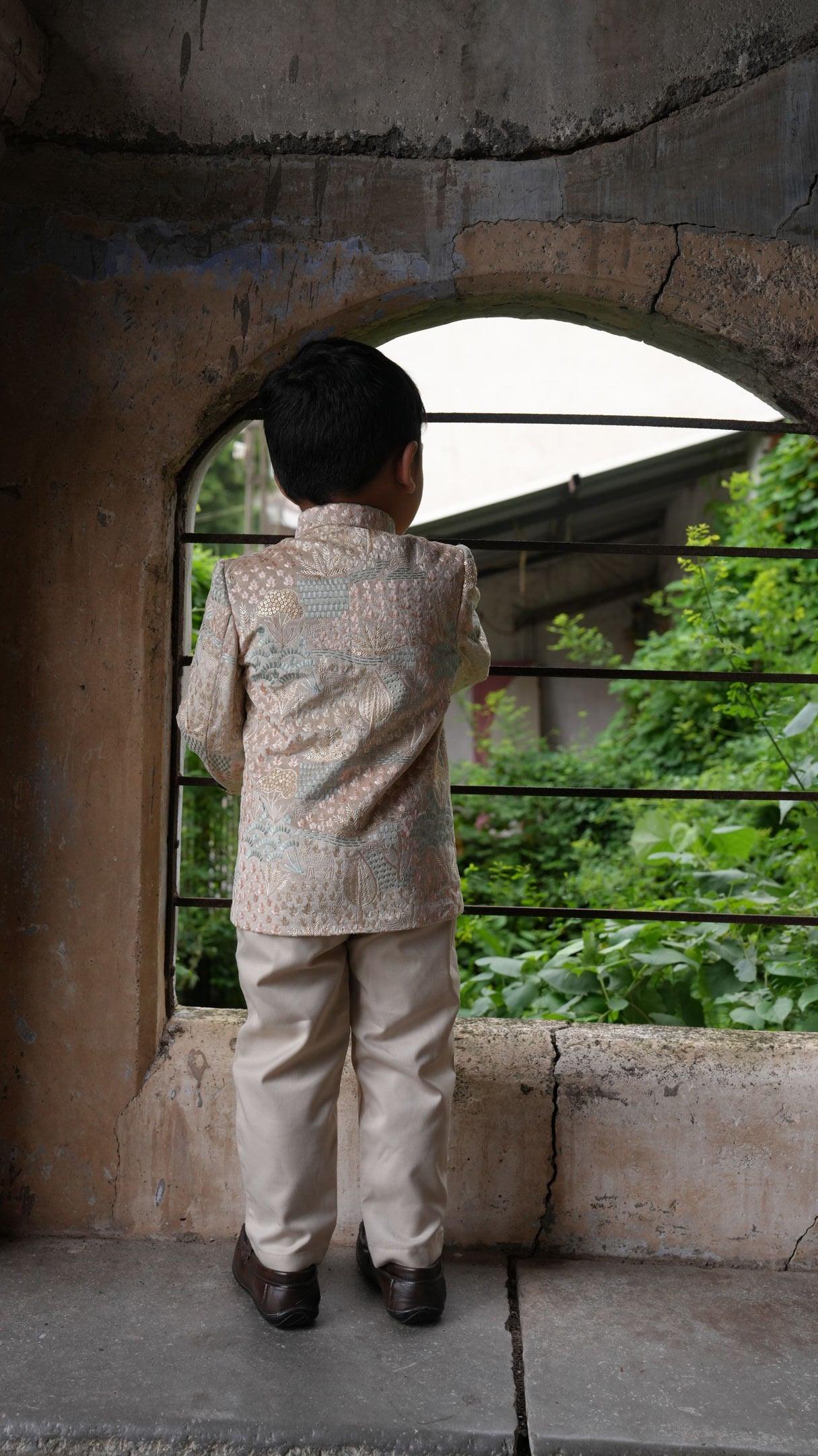 Deer Work Premium Velvet Jodhpuri Bandgala with Pants - Funny Bones Clothings