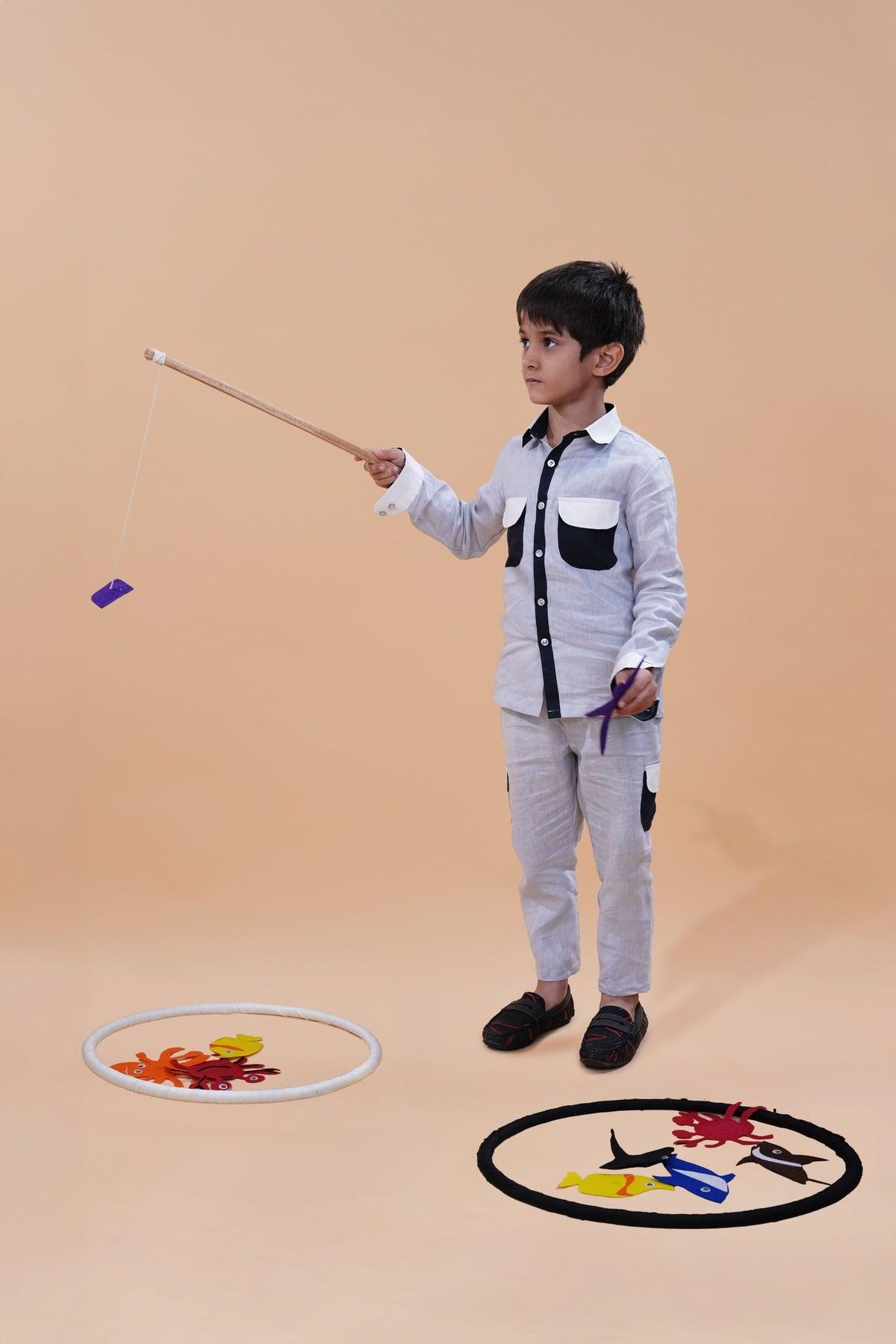 Cargo Pocket Styled Pure Linen Premium Co-ords - Grey - Dark Blue - White - Funny Bones Clothings